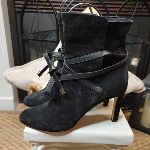 JIMMY CHOO Dalal Leather-Trimmed Supple Suede Ankle Boots EU 38.5 US 8.5 - Picture 4 of 16
